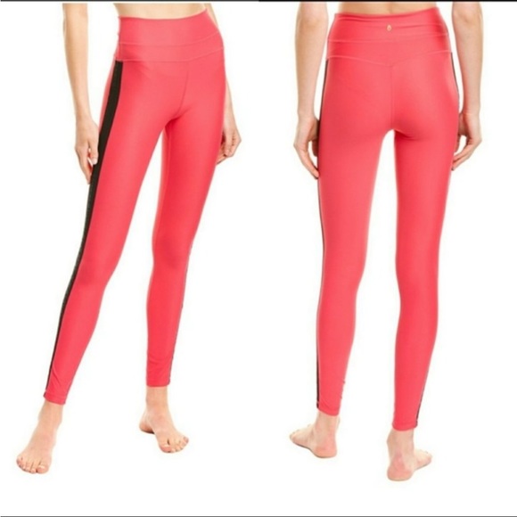 Spiritual Gangster Coral and Black Leggings - Picture 1 of 11